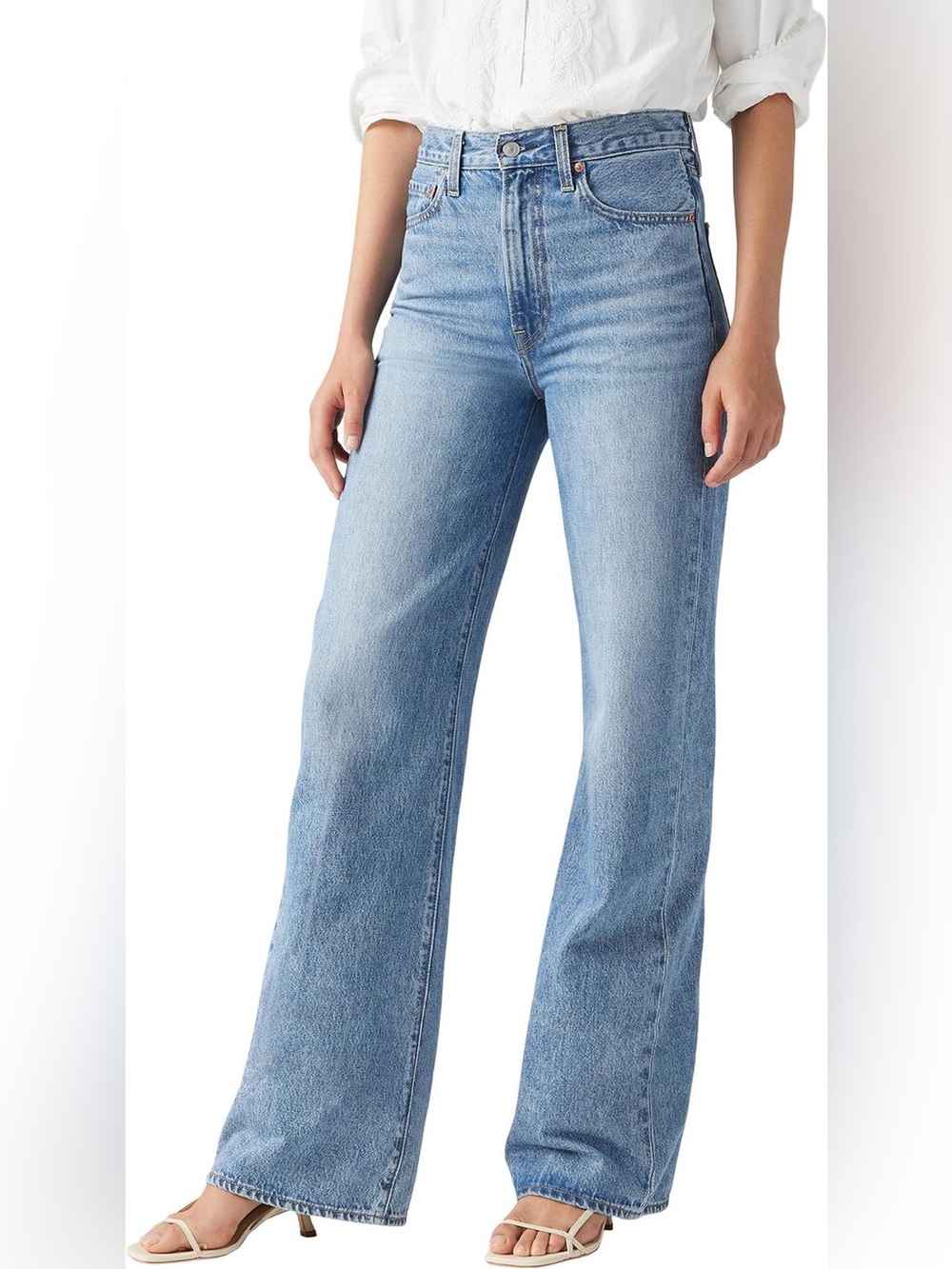 Levi’s Ribcage Wide Leg Mid Wash Jeans | Size 27
